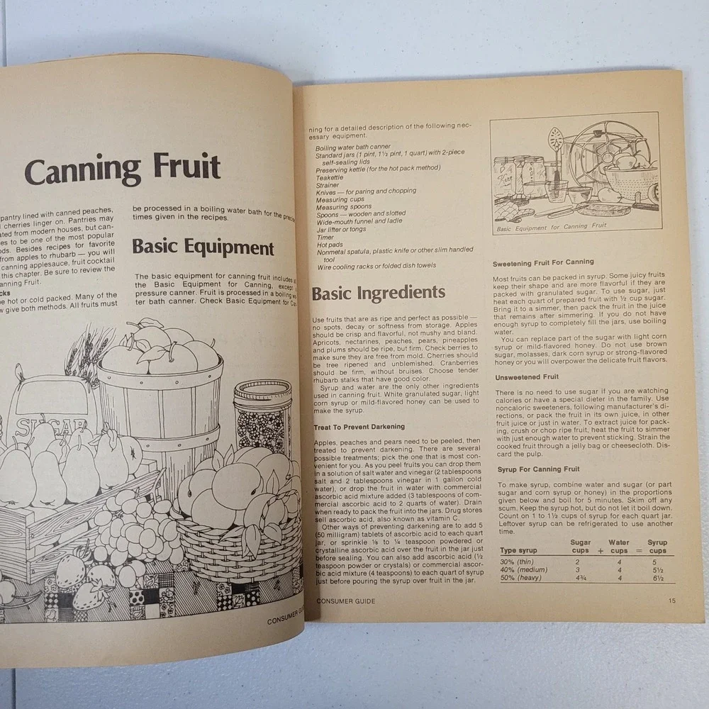 Consumer Guide‎ Canning Preserving Freezing 1977 Vintage Cookbook